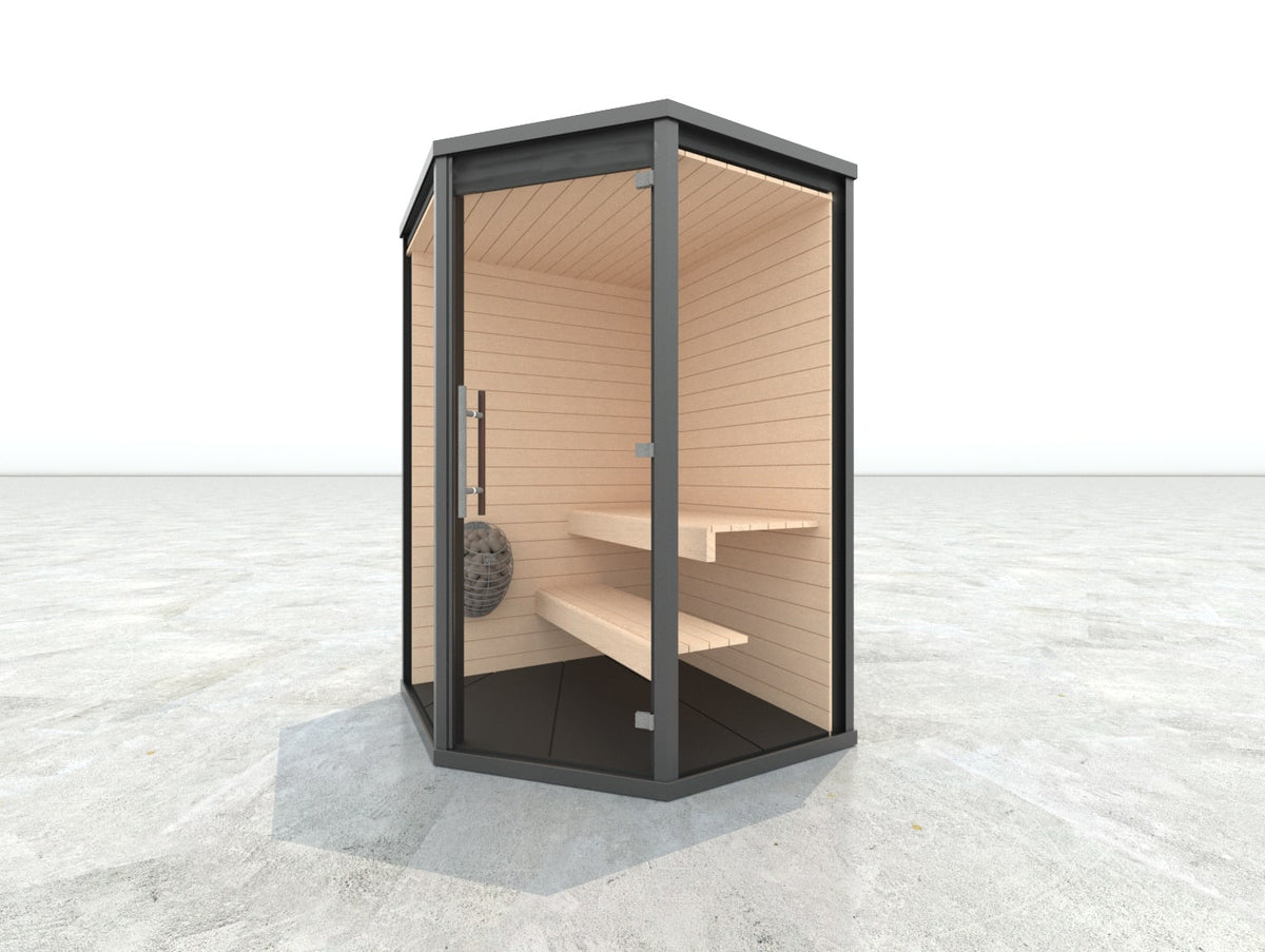 Haljas Hele Glass Mini 3-Person Outdoor Sauna House