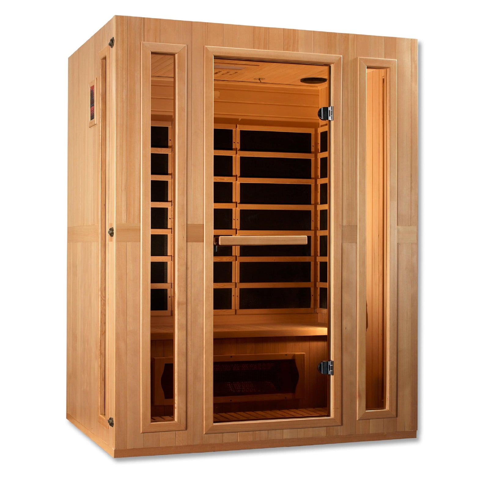 Golden Designs Maxxus "Trinity" Dual Tech 3-Person Low EMF FAR Infrared Sauna with Canadian Hemlock | MX-LS3-01-Sauna-Golden Designs-Nordica Sauna