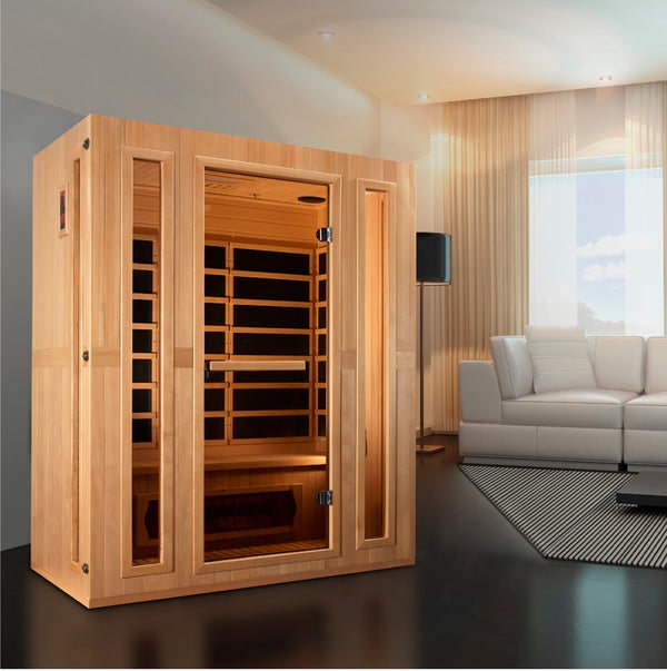 Golden Designs Maxxus &quot;Trinity&quot; Dual Tech 3-Person Low EMF FAR Infrared Sauna with Canadian Hemlock | MX-LS3-01
