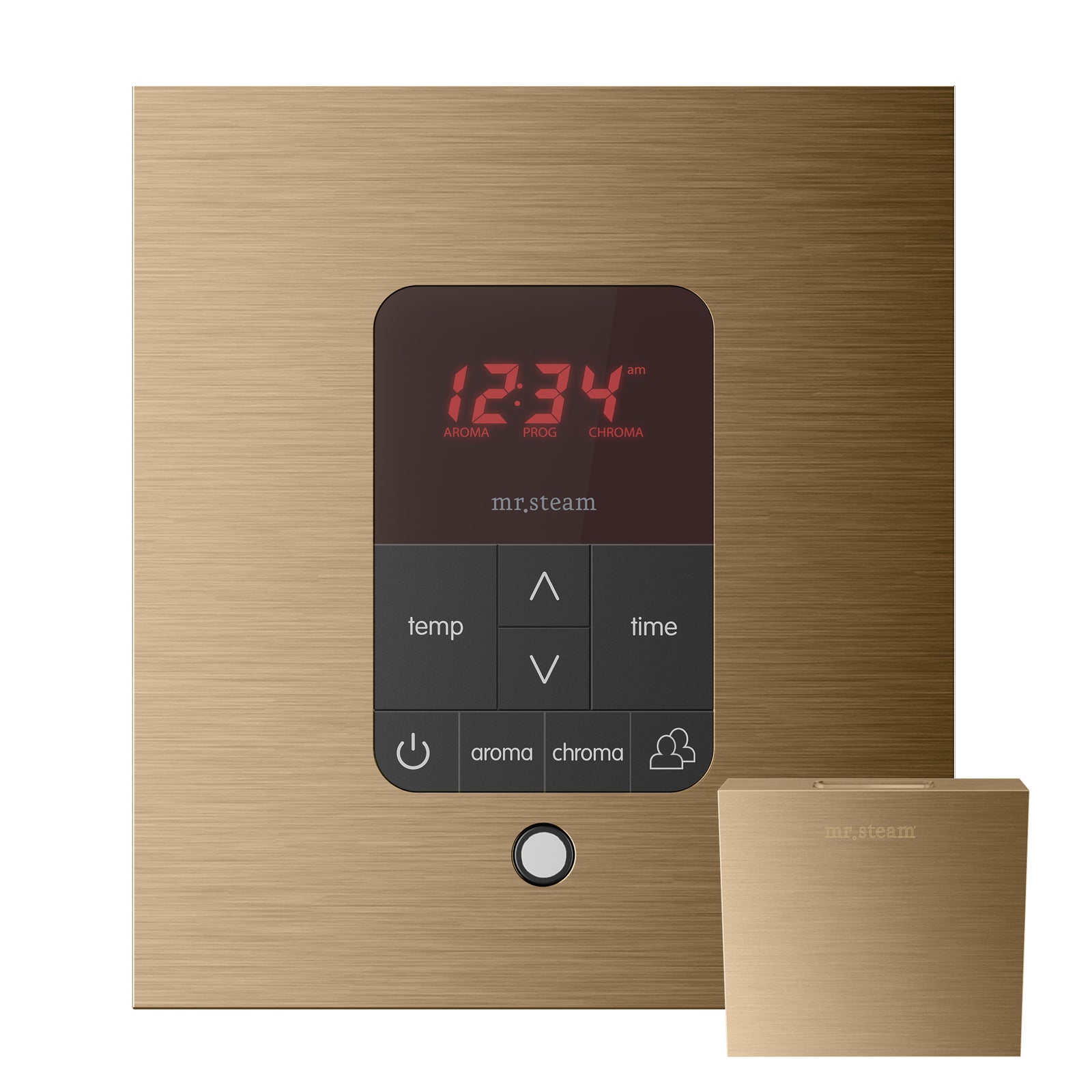 Mr. Steam iTempoPlus® Square Steam Shower Control-Steam Generator Controls-Mr. Steam-Brushed Bronze-Nordica Sauna