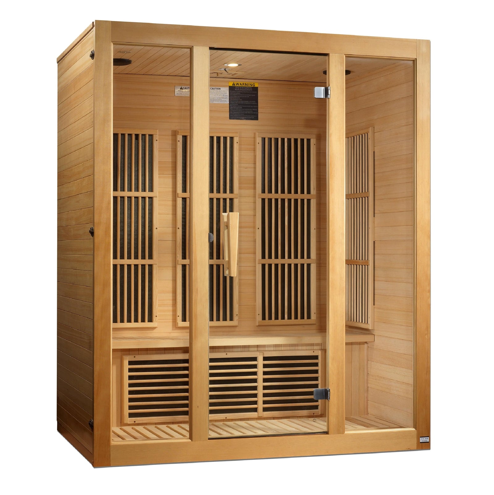Golden Designs Maxxus "Bellevue" 3-Person Low EMF FAR Infrared Sauna with Canadian Hemlock | MX-J306-01-Sauna-Golden Designs-Nordica Sauna