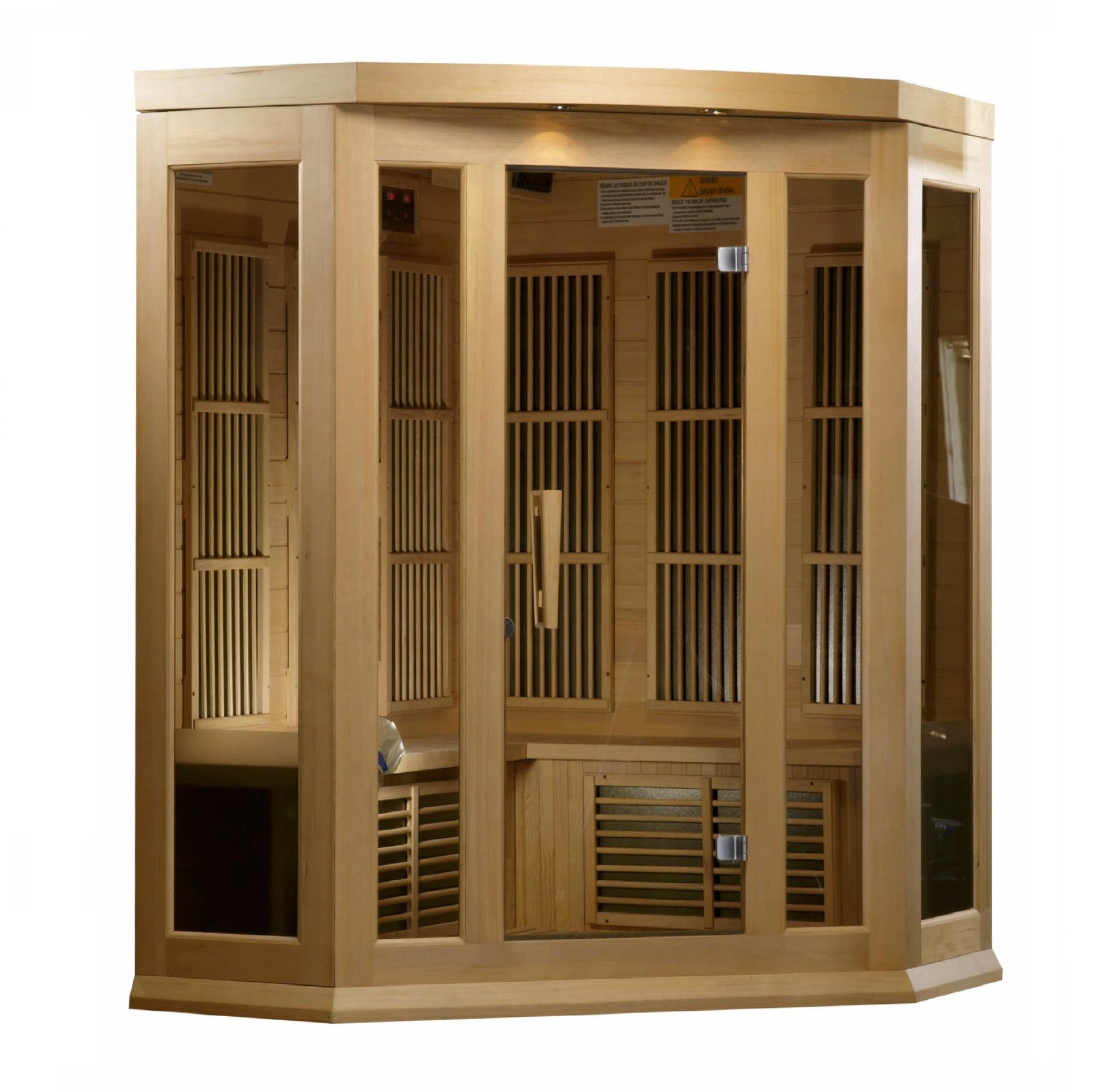 Golden Designs Maxxus 3-Person Corner FAR Infrared Sauna Carbon Low EMF with Canadian Hemlock | MX-K356-01-Sauna-Golden Designs-Nordica Sauna