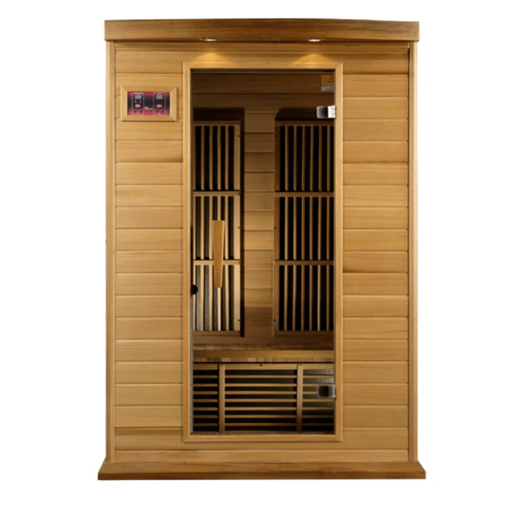 Golden Designs Maxxus 2-Person Near Zero EMF FAR Infrared Carbon Sauna | Red Cedar | MX-K206-01-ZF CED
