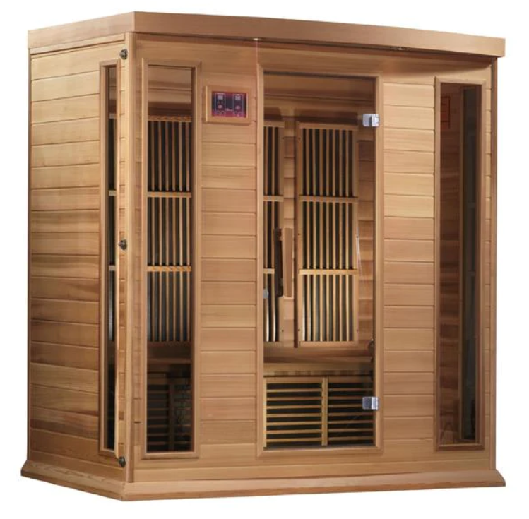 Golden Designs Maxxus &quot;Chaumont Edition&quot; 4-Person Near Zero EMF FAR Infrared Sauna with Canadian Red Cedar | MX-K406-01-ZF CED