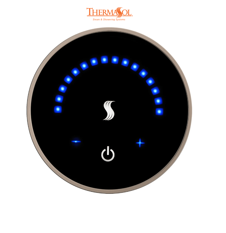 ThermaSol MicroTouch Controller Round-Steam Shower Controls & Accessories-ThermaSol-Satin Nickel-Nordica Sauna