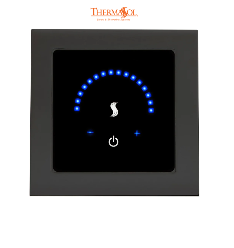 ThermaSol MicroTouch Controller Square-Steam Shower Controls & Accessories-ThermaSol-Matte Black-Nordica Sauna