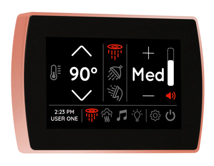 ThermaSol Signatouch Flush mount Controller-Steam Shower Controls &amp; Accessories-ThermaSol-Copper-Nordica Sauna