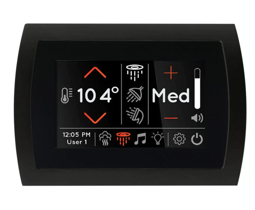 ThermaSol Signatouch Recessed Square Controller-Steam Shower Controls & Accessories-ThermaSol-Standard Black-Nordica Sauna