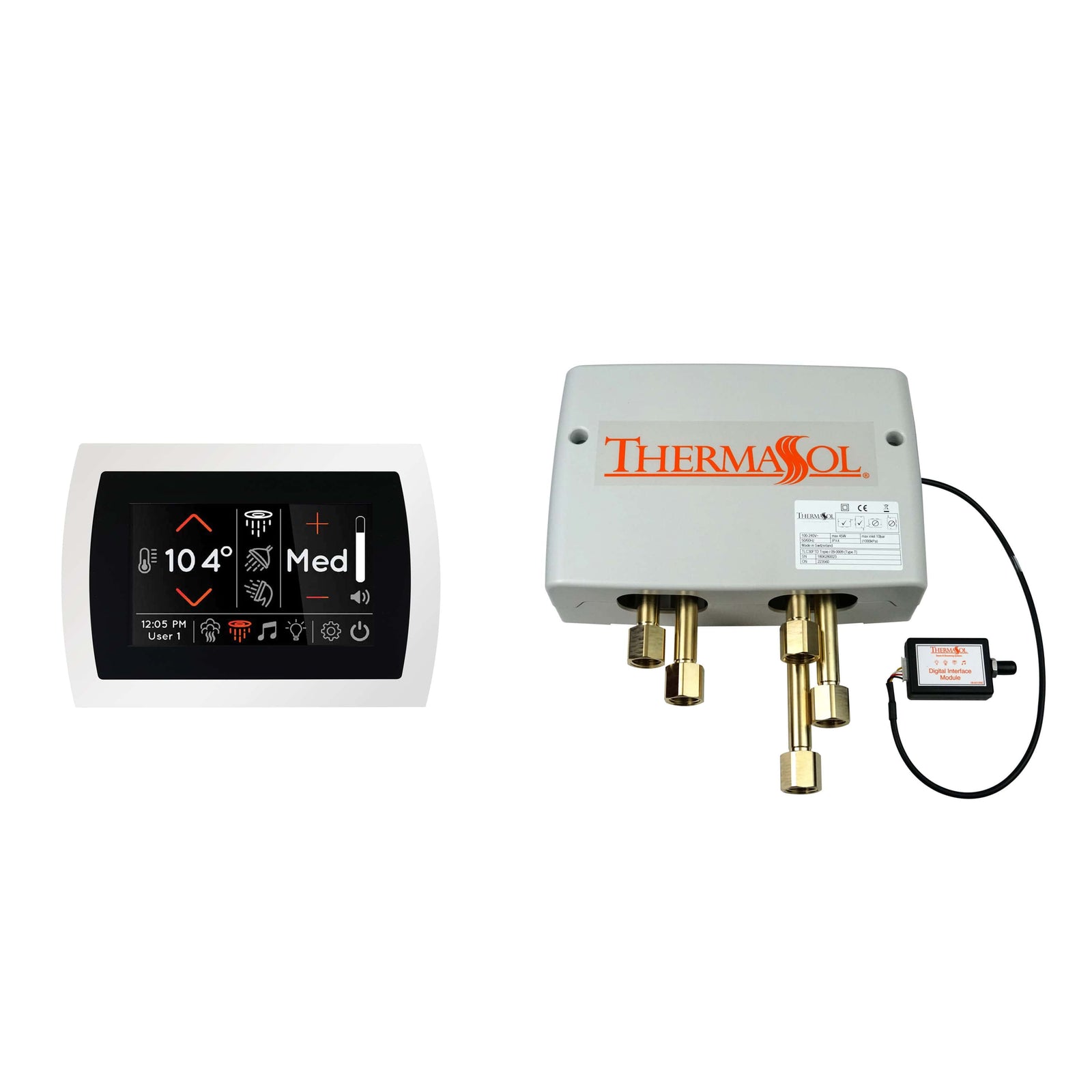 ThermaSol Digital Shower Package with SignaTouch-Steam Shower Controls & Accessories-ThermaSol-White-Nordica Sauna