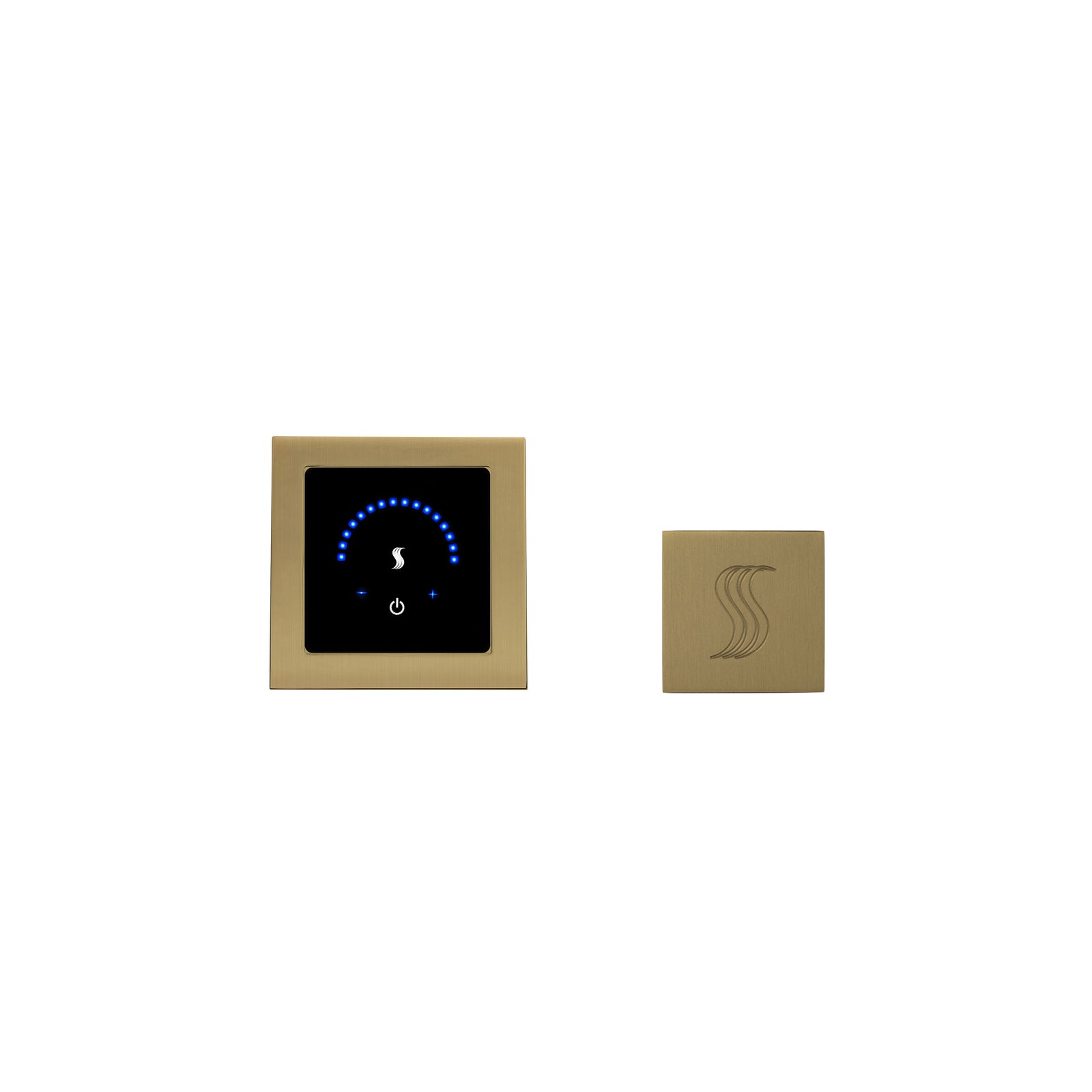 ThermaSol MicroTouch Control Kit Square-Steam Shower Controls & Accessories-ThermaSol-Satin Brass-Nordica Sauna
