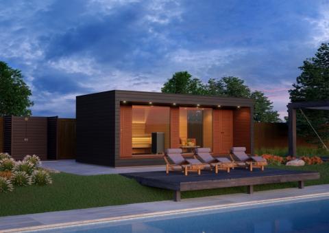 Auroom Natura Outdoor Lounge Cabin-Sauna-Auroom-Left-Nordica Sauna