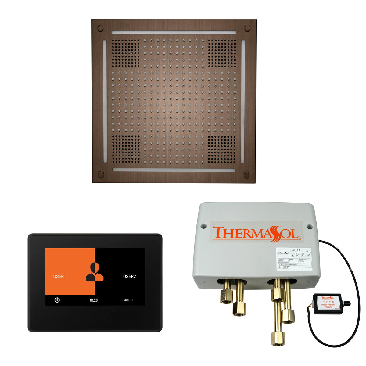 ThermaSol The Wellness Hydrovive Shower Package with 7&quot; ThermaTouch Square