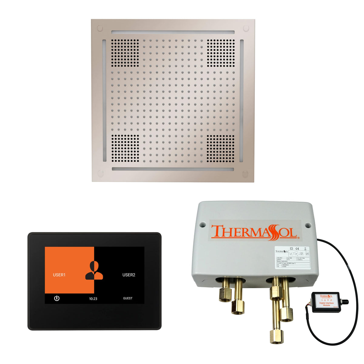 ThermaSol The Wellness Hydrovive Shower Package with 7&quot; ThermaTouch Square