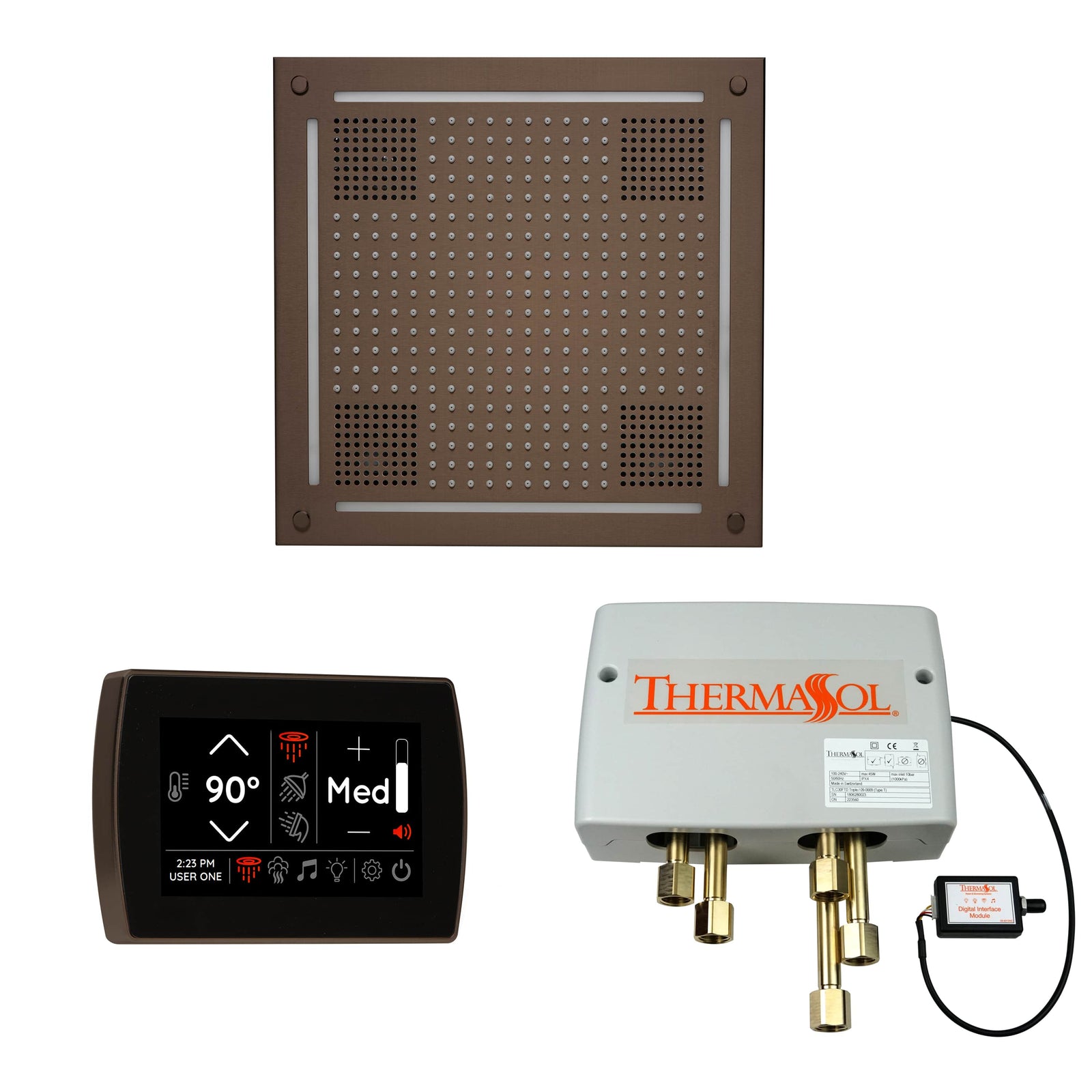 ThermaSol The Wellness Hydrovive Shower Package with SignaTouch Square-Steam Shower Controls & Accessories-ThermaSol-Oil Rubbed Bronze-Nordica Sauna