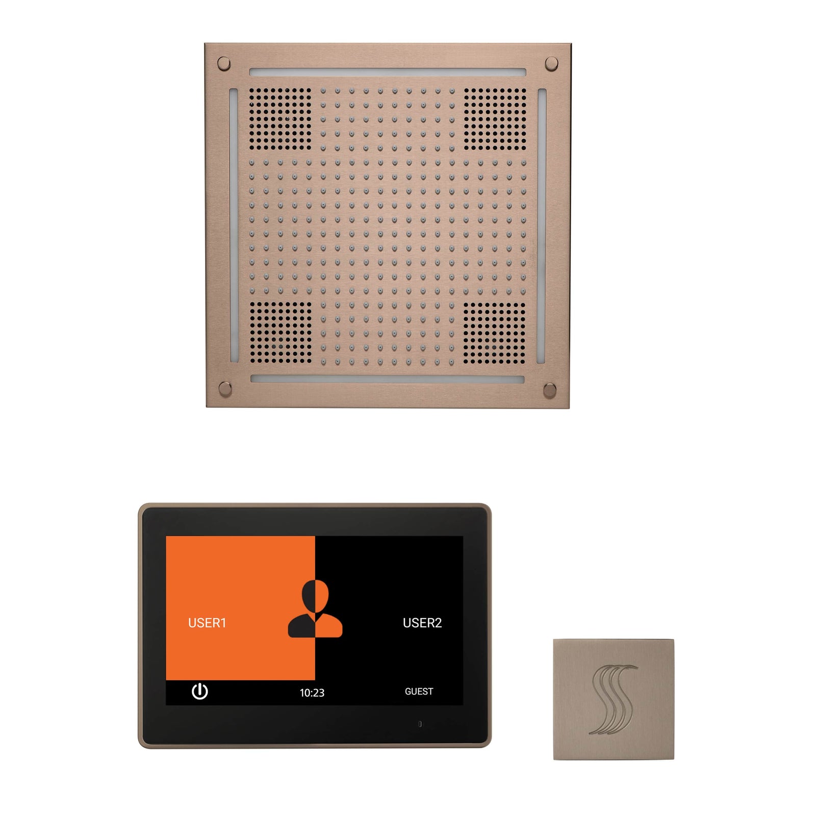 ThermaSol The wellness Hydrovive Steam Package with 10" ThermaTouch Square-Steam Shower Controls & Accessories-ThermaSol-Satin Nickel-Nordica Sauna