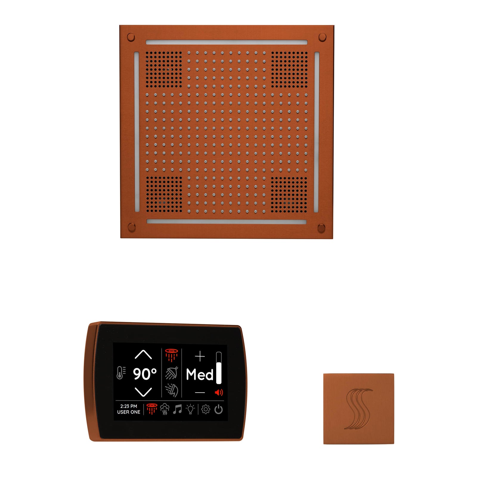 ThermaSol The wellness Hydrovive Steam Package with SignaTouch Square-Steam Shower Controls & Accessories-ThermaSol-Antique Copper-Nordica Sauna
